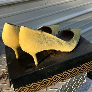 Never worn yellow suede Charles heels- have been in storage (: